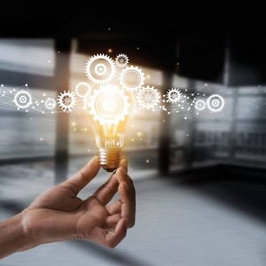 light bulb in hand
