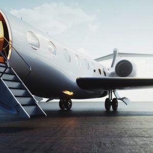 a private jet on airport