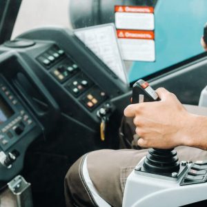 man controlling big machine