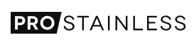 PRO STAINLESS logo PRO in white text on a black rounded rectangle followed by STAINLESS