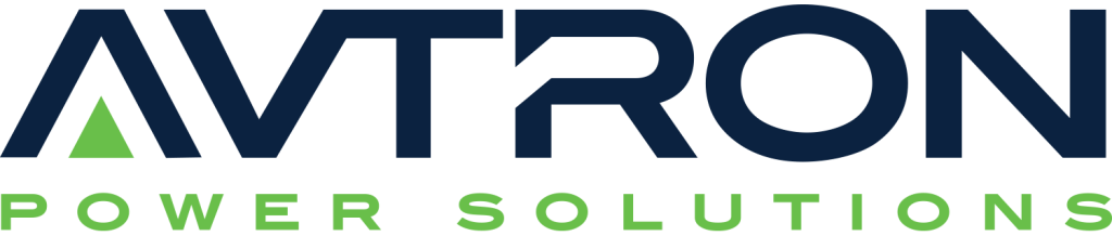 Avtron Power Solutions logo with navy AVTRON wordmark a green triangle accent and POWER SOLUTIONS in green