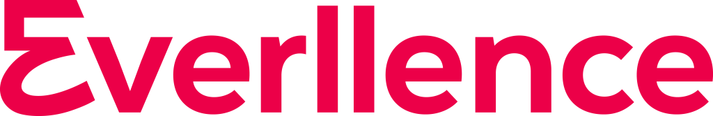 Excellence logo in bold pink font on transparent background