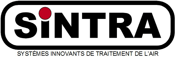 Sintra logo with a red dot over the I and the slogan Systèmes innovants de traitement de lair in French