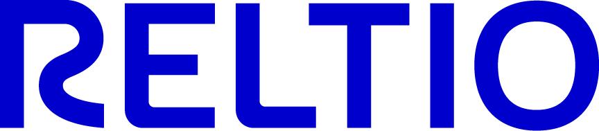 Logo the bold blue word RELTIO on a white background